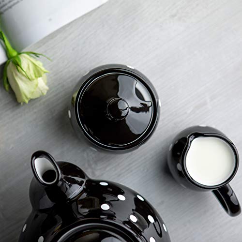 Ceramic Sugar Bowl with Lid (Black)