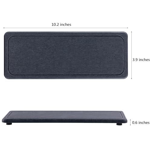 2Pcs Water Absorbent Diatomite Coasters Bathroom Sink Stone Trays (Dark Gray / 10.2" x 3.9")