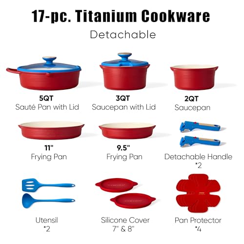 17Pcs Titanium Cookware Set
