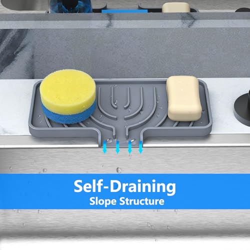 Sponge Holder for Kitchen Sink (Gray / 10"x 4")