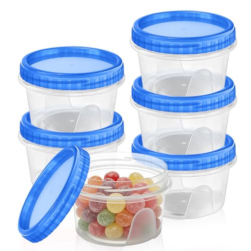 6 Pack Freezer Containers with Screw On Lids (12oz-6pack)
