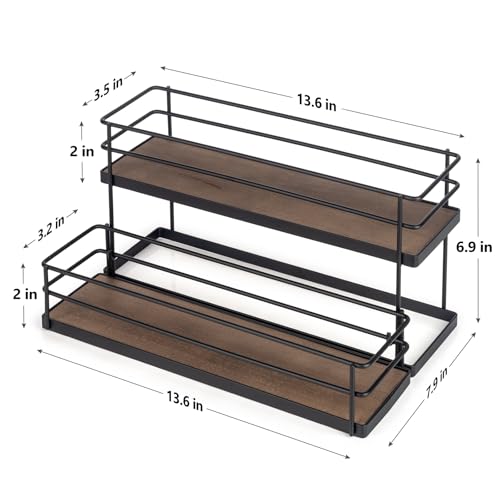 8 Bottle Capacity Coffee Syrup Organizer 2 Tier Coffee Syrup Stand Shelf for Coffee Bar Kitchen Small Wine Rack for Bar Family Storage for Syrup Wine Dressing