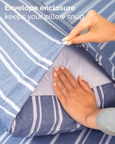 Twin Size 3 Piece Sheet Set (42 - Blue Stripes 3 / Twin)