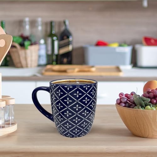 18 OZ Coffee Mugs Set of 6 (18 OZ / Blue Coffee Mugs)
