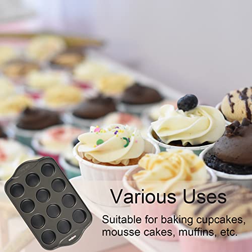 2 Pack Mini Muffin Pan with Removable Bottom (Grey-2 Pack mini cheesecake pan)