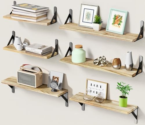 Amada Solid Paulownia Wood Wall Shelves (Wooden / Large)