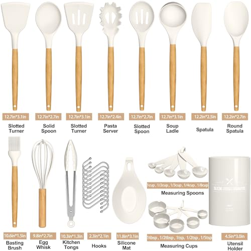Kitchen Cooking Utensils Set (Cream White)