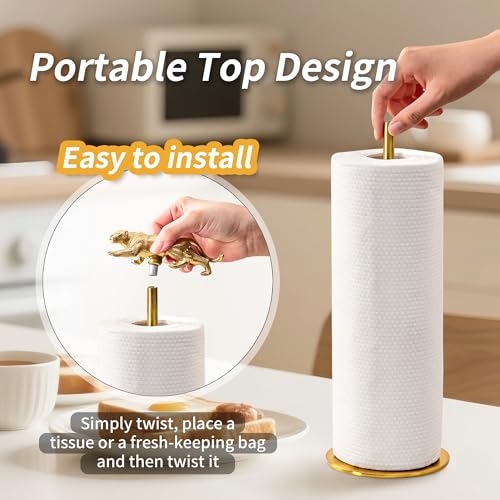 Gold Paper Towel Holder for Countertop (Leopard)