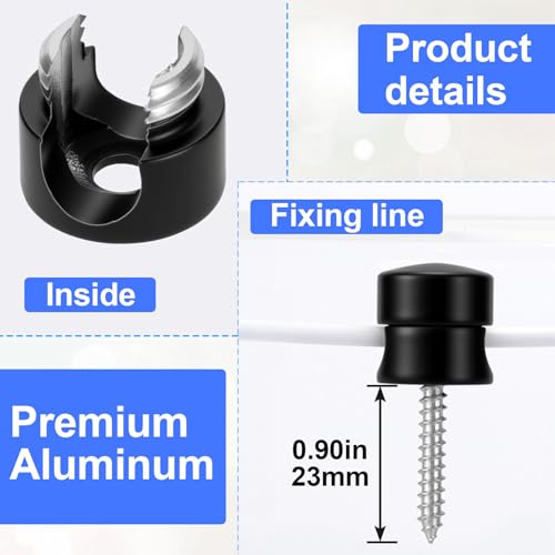 8 Sets Charger Holders for Cords (8 Sets / Matte Black)