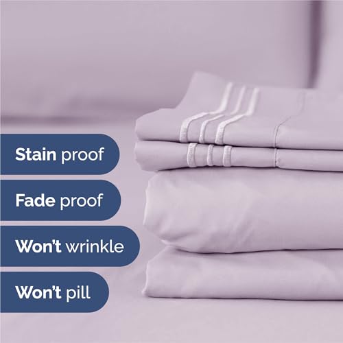 Split King Size 5 Piece Sheet Set (33 - Light Lavender / Split King Size)