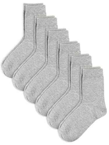 Unisex Kids Boys Girls Soft Cotton School Socks 8 (Large / Lt. Gray Heather)