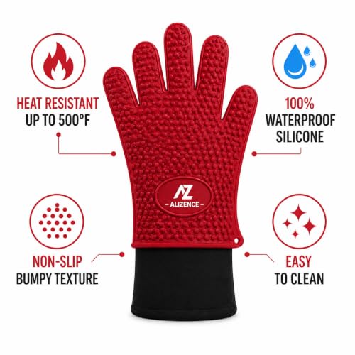 Silicone Oven Gloves (Red)