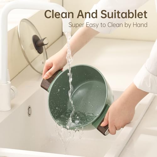 3.5 QT Ceramic Nonstick Saucepan with Lid (3.5 Quarts)