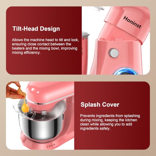 4QT Electric Stand Mixer (Peach Red)
