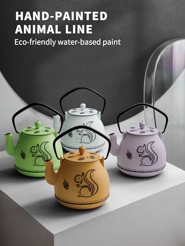 Teapot with Removable Infuser (1 Quarts / Bright Green Squirrel)