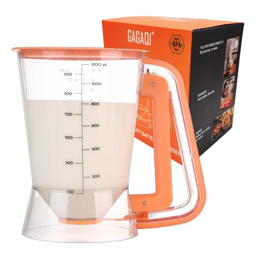 Pancake Batter Dispenser 5 Cup with Sturdy Handle (Orange)