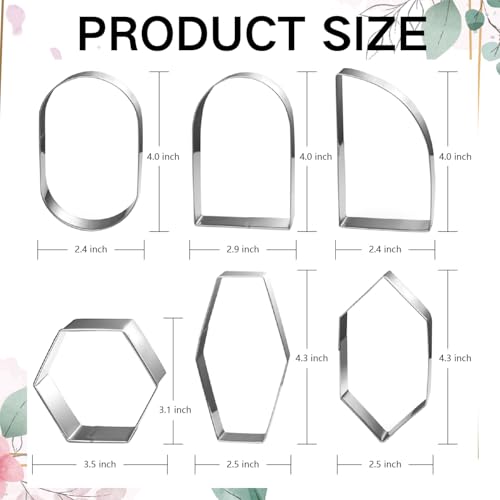 6 Pcs Geometric Plaque Cookie Cutter Set