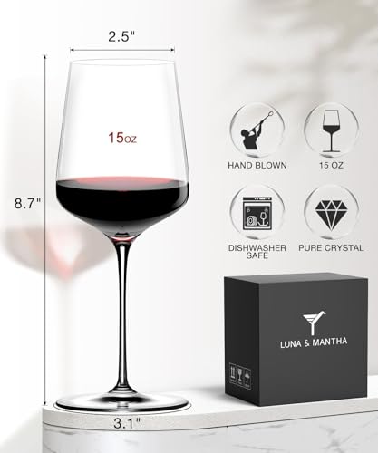 Red Wine Glasses Set of 6 (Set of 6-15oz)