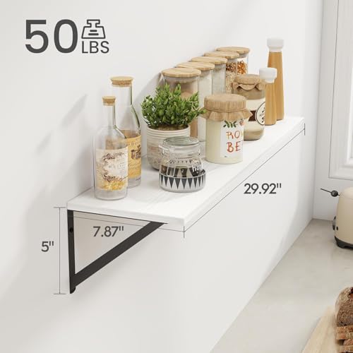 White Deep Floating Shelves for Wall