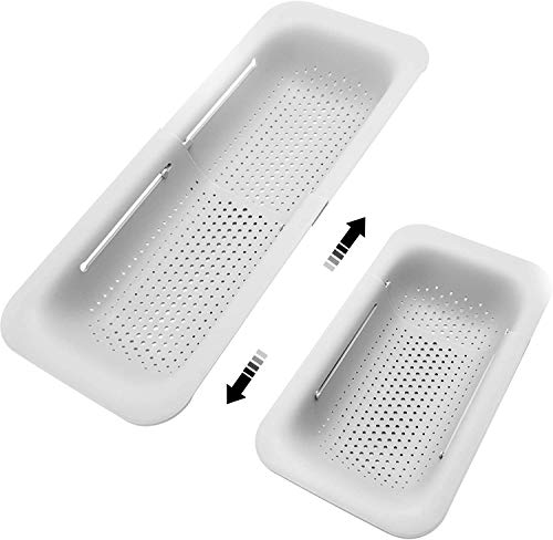 Collapsible Sink Colanders and Strainers Basket Over the Sink Colander Collapsible Colander Extendable Plastic Fruit Vegetable Strainer Drainer Basket for Kitchen