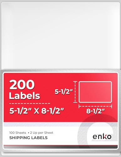 5-1/2 x 8-1/2 in 200 Address, Mailing and Business Sticker Labels (200 Labels / 5-1/2 x 8-1/2")