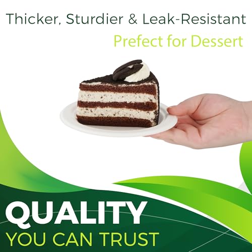 100PCS 100% Small Dessert Plates Disposable (White / 6in(100count))