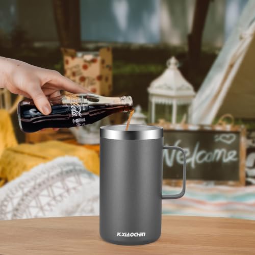20 oz Insulated Coffee Mug (A1.Silver grey / 20 ounces (1 pack))