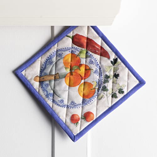Pot Holders 100% Cotton Potholders (078 - Gourmand / 8" x 8" (Pot Holder Pack of 1))