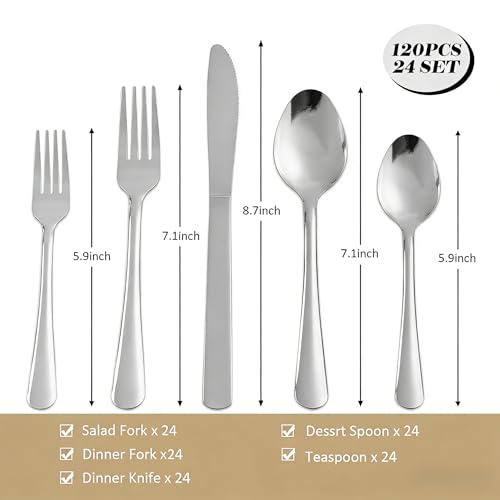 120PCS Windsor Silverware Set (120PCS Flatware Set)