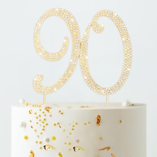 90th Birthday Decorations Happy Birthday Cake Topper (90)