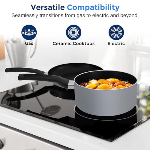 Kitchenware Pots and Pans Set (Gray)