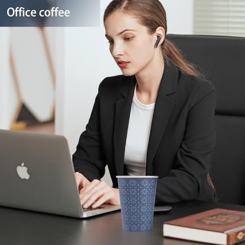 1000 Pack Paper Cups 8 oz Bulk Disposable Coffee Cups Navy Floral (Navy / 8 oz-1000)