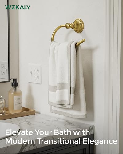 Gold Towel Ring Wall Mounted for Bathroom (Gold)