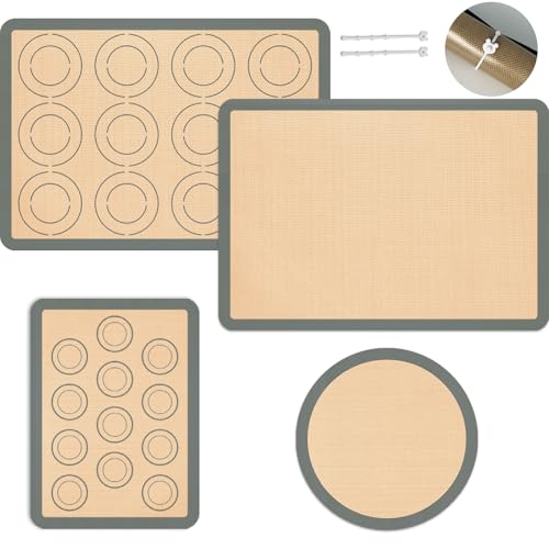 Silicone Baking Mat Set of 4 (Gray / 4-piece set)