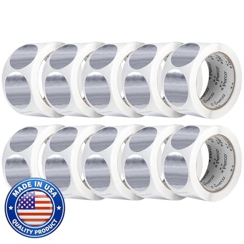 Metallic Silver Perforated Round Circle Dot Sticker 2 (Metallic Silver / 2 Inch)