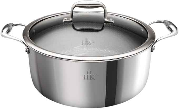 Hell’s Kitchen Hybrid Cookware 6 Piece Pot Set, 11 In Fry Pan, 4 Qt Sauté Pan, 7.5 Qt Pot, 2 Tempered Glass Lids, Nonstick, Scratch-Resistant, Dishwasher Safe, Multi-Cooktop Oven-Safe