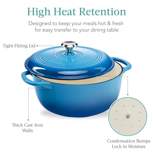 7.5 Quart Enamel Cast (Blue / 7.5qt Round)