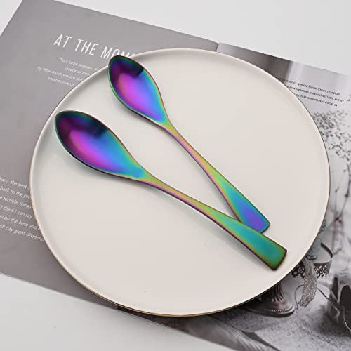 Luxury 18 10 Stainless Steel Matte Rainbow Colorful Flatware Set (1 / Rainbow)
