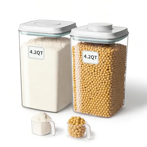 Airtight Food Storage Containers Set with One (4.2Qt*2)