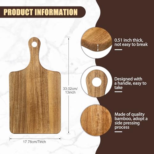 6 Pcs Thick Wood Cutting Boards for Chopping Serving (13 x 7 inches)
