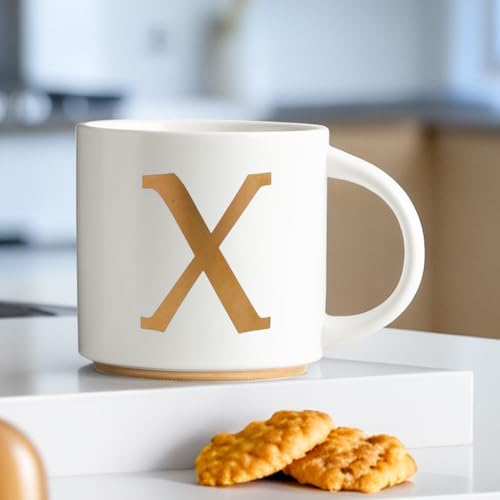 Monogram Ceramic Mugs (gold-X)