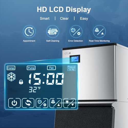 Commercial Ice Maker (Silver / 29"D x 22"W x 65"H)