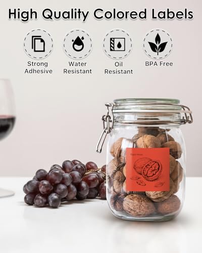 2"x2" Red Square Thermal Labels