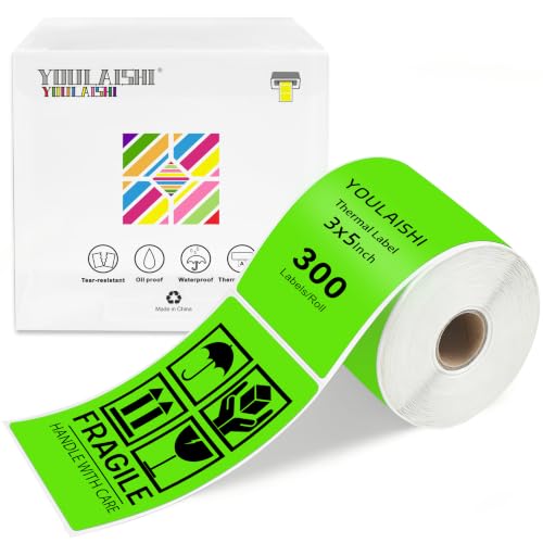 3 X 5 Inch Rectangle Sticker Moving Labels for Boxes (Light Green)