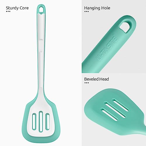 Silicone Turner Slotted Spatula (Aqua Sky / 13.6")