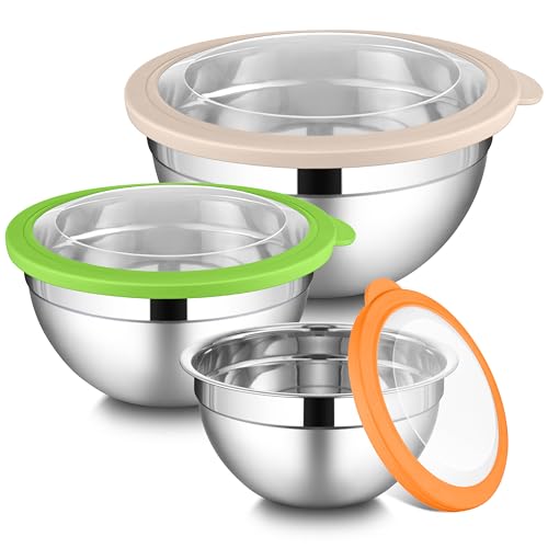 Mixing Bowls with Lid Set of 3 (6 Count)