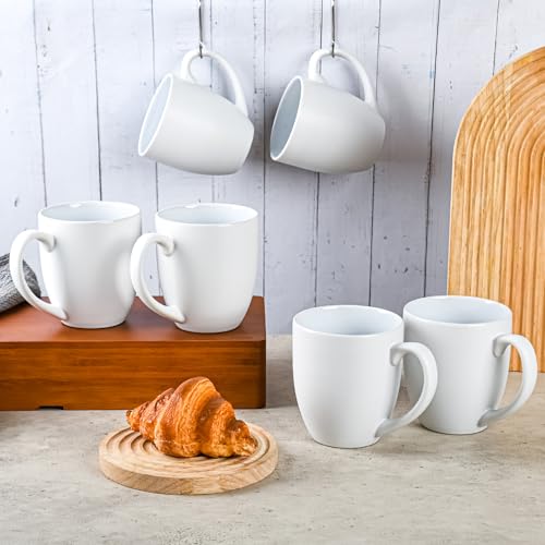 16oz Coffee Mugs Set of 6 (Matte White)