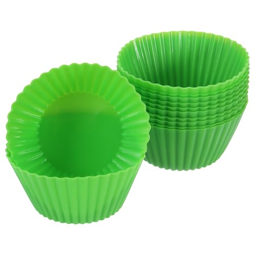 12Pcs Silicone Cupcake Liners (Grass Green / 2.8")