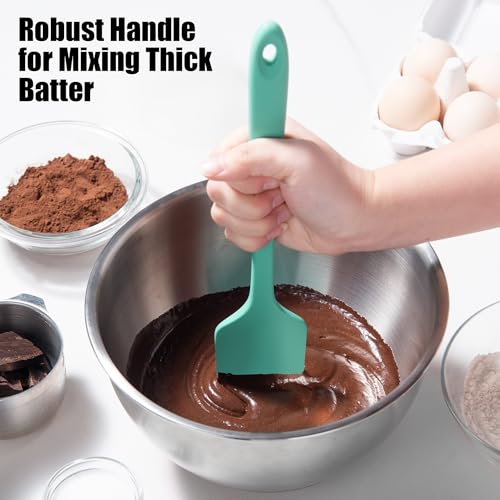 600°F Heat Resistant Silicone Large Spatula (11.4in (Flat Spatula) / Aqua Sky)