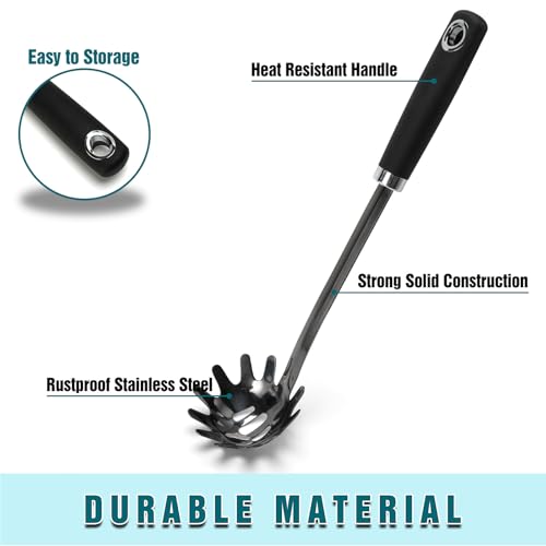 Black Stainless Steel Pasta Spoon (Z-Black Spaghetti)